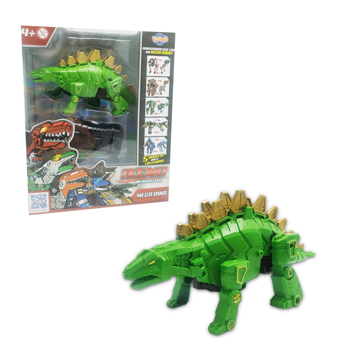 Kit Dino Robô Dinossauro de Montar com Chave 3 em 1 Toyng