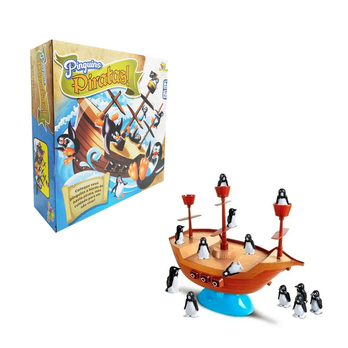 Jogo Barca dos Pinguins Piratas Equilibrio - Art Brink - Shop Macrozao