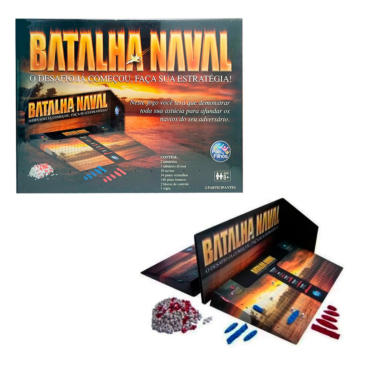 Jogo de Tabuleiro Batalha Naval Brinquedo Infantil de Estrategia