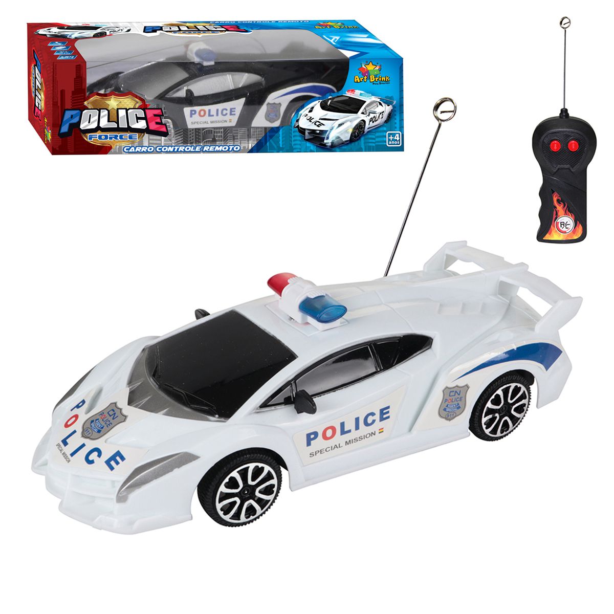 Brinquedo Carrinho de Policia c/ Controle Remoto Preto - Shop Macrozao