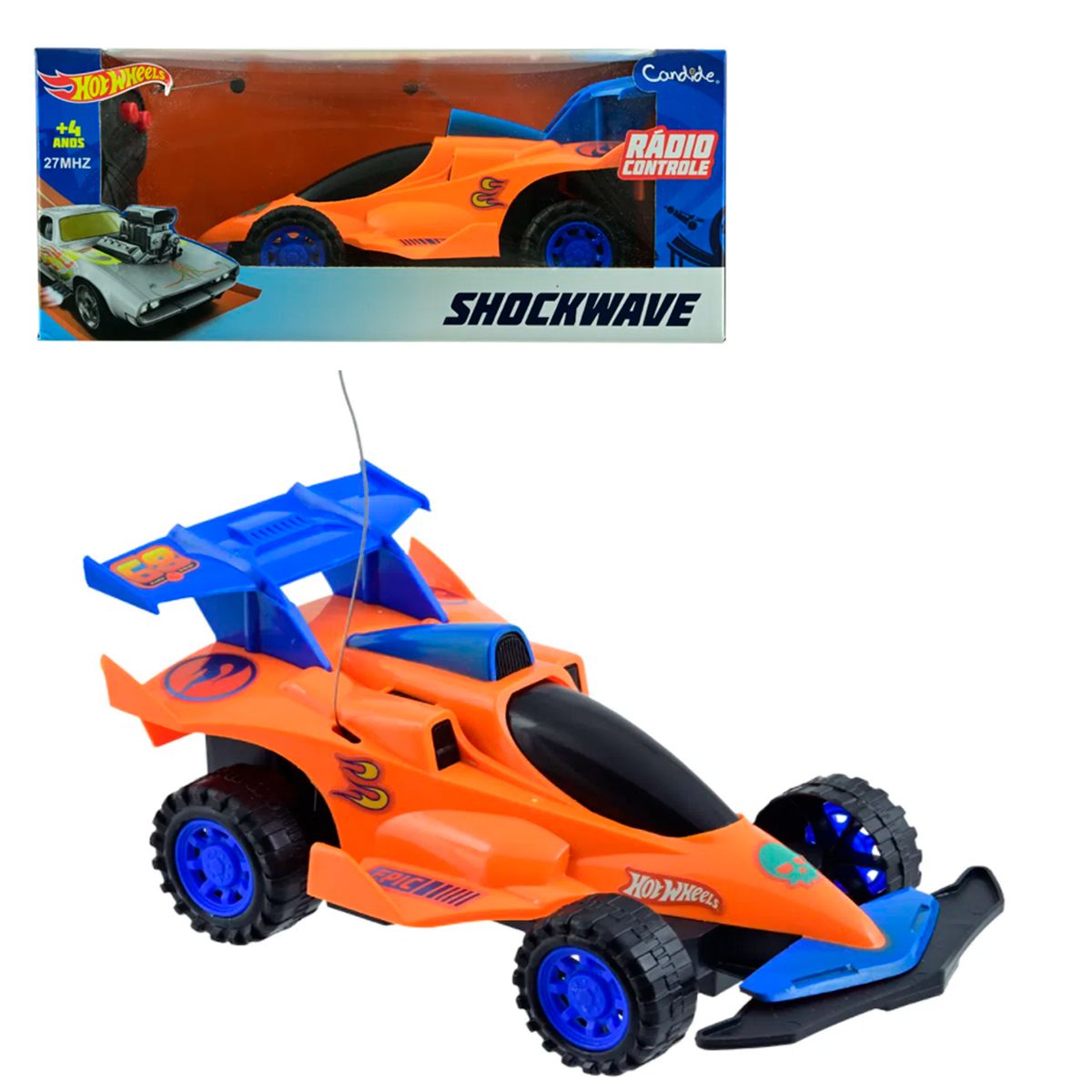 Carrinho Controle Remoto Hot Wheels - Veículo Shockwave - Azul 4563 - Real  Brinquedos