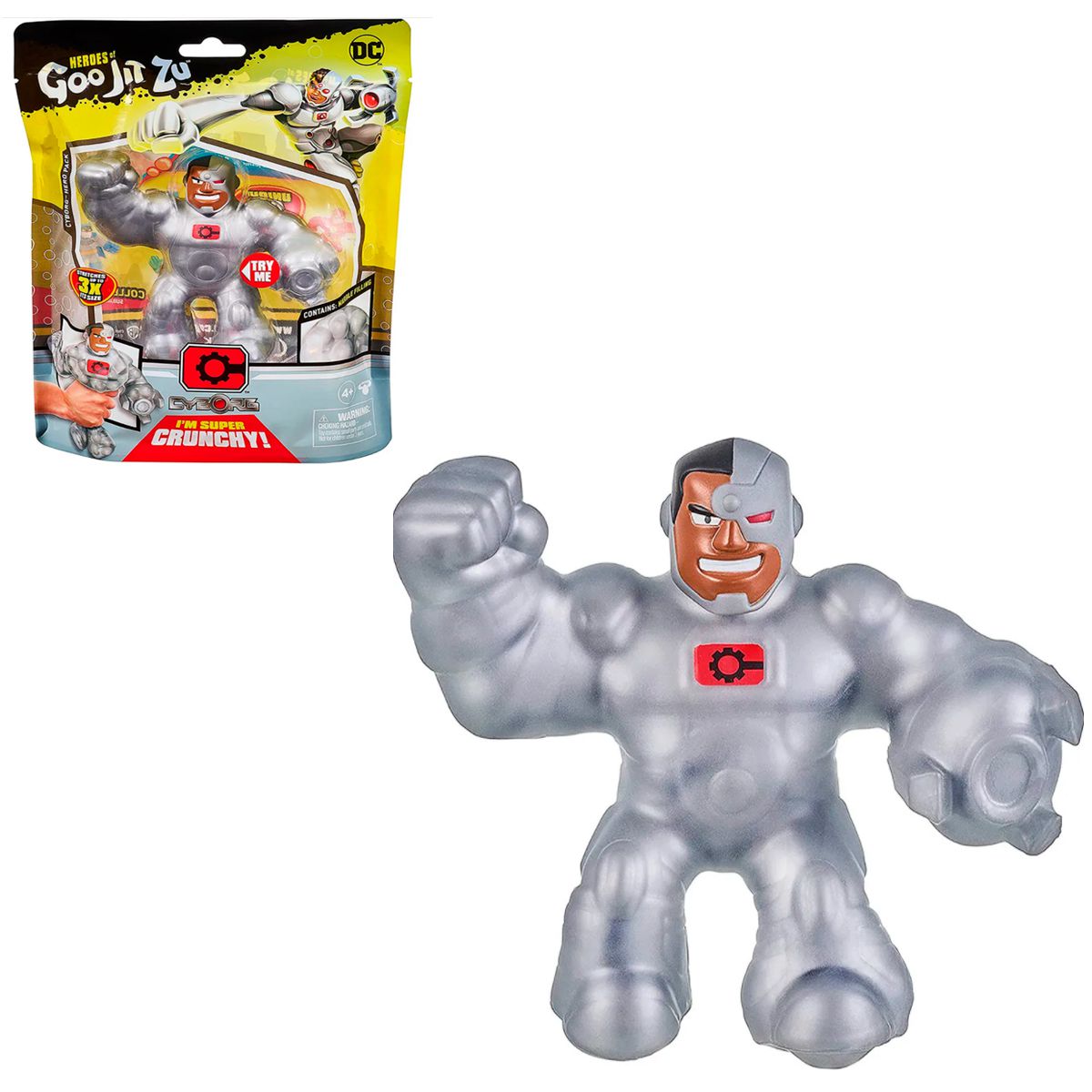 Boneco Elástico que Estica Cyborg - Goo Jit Zu DC - Shop Macrozao