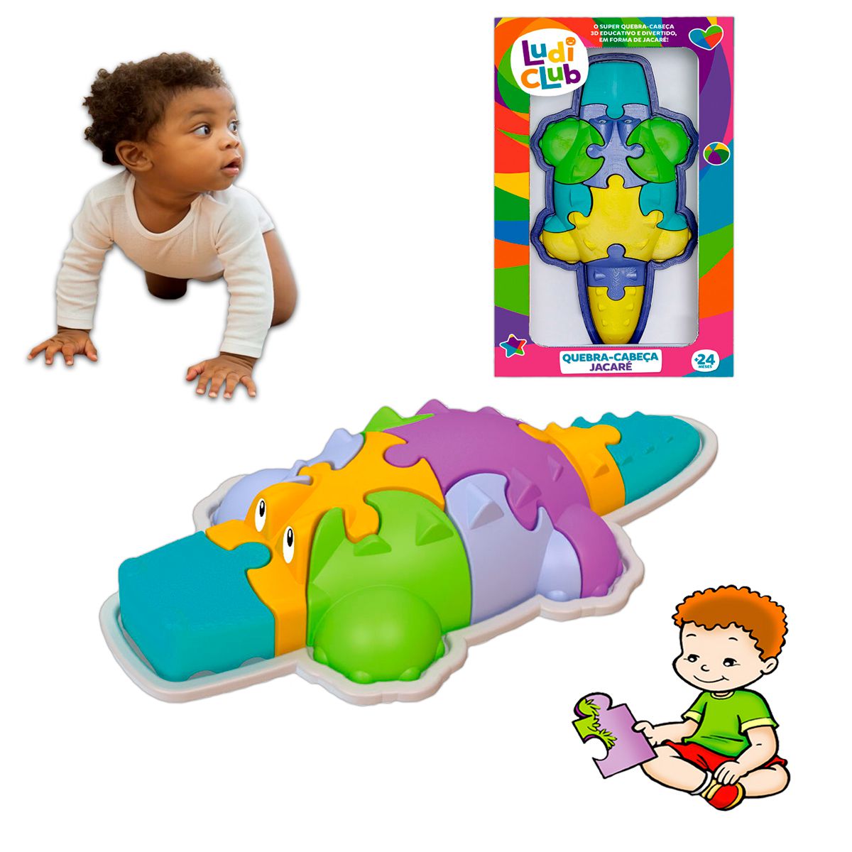 Quebra Cabeça Infantil para Bebês, Brinquedo Educativo Puzzle
