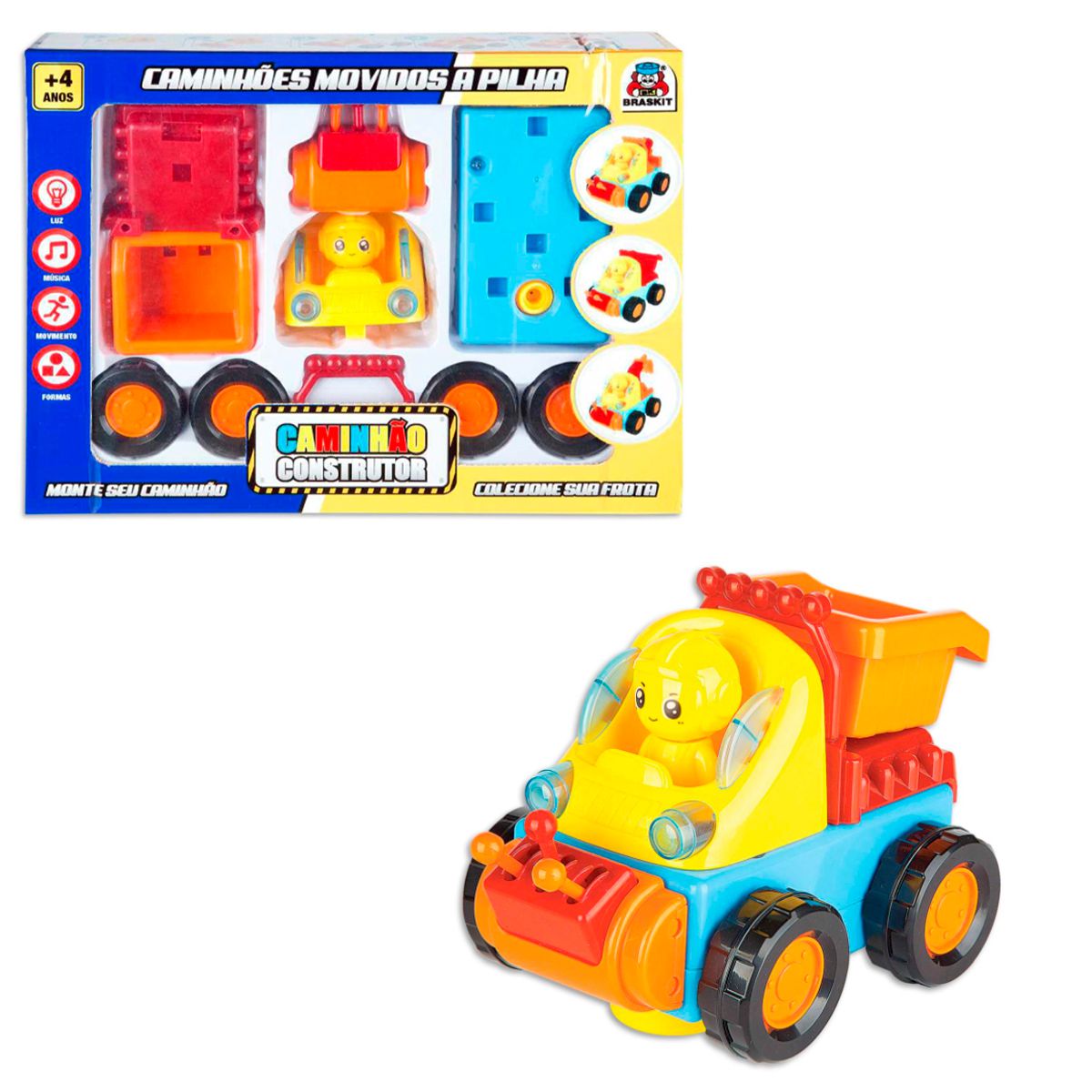 Brinquedo Infantil Caminhão Caçamba Grande C/ Adesivos