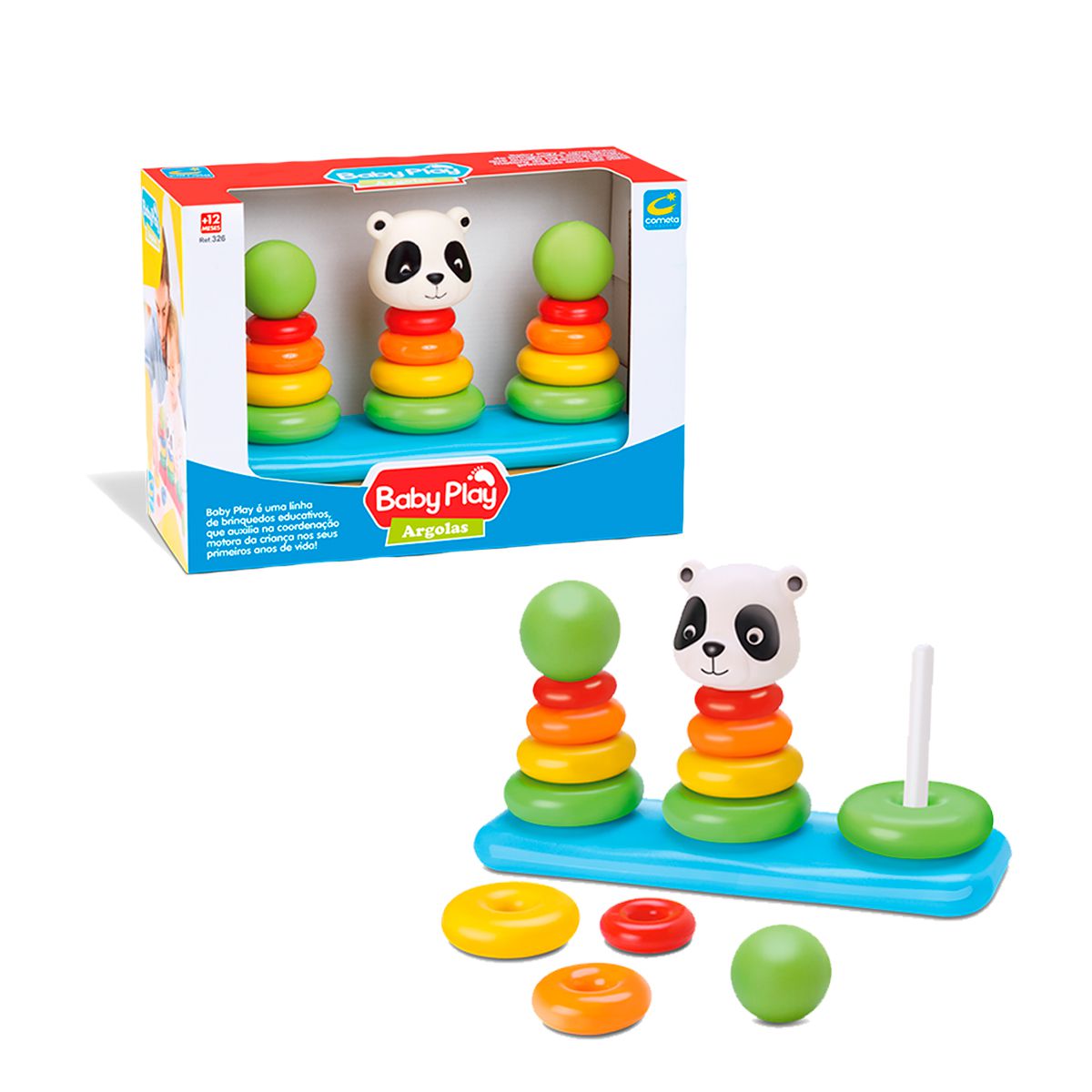 Jogo de Argolas Infantil Educativo Divertido p/ bebes 12pcs - DaiCommerce