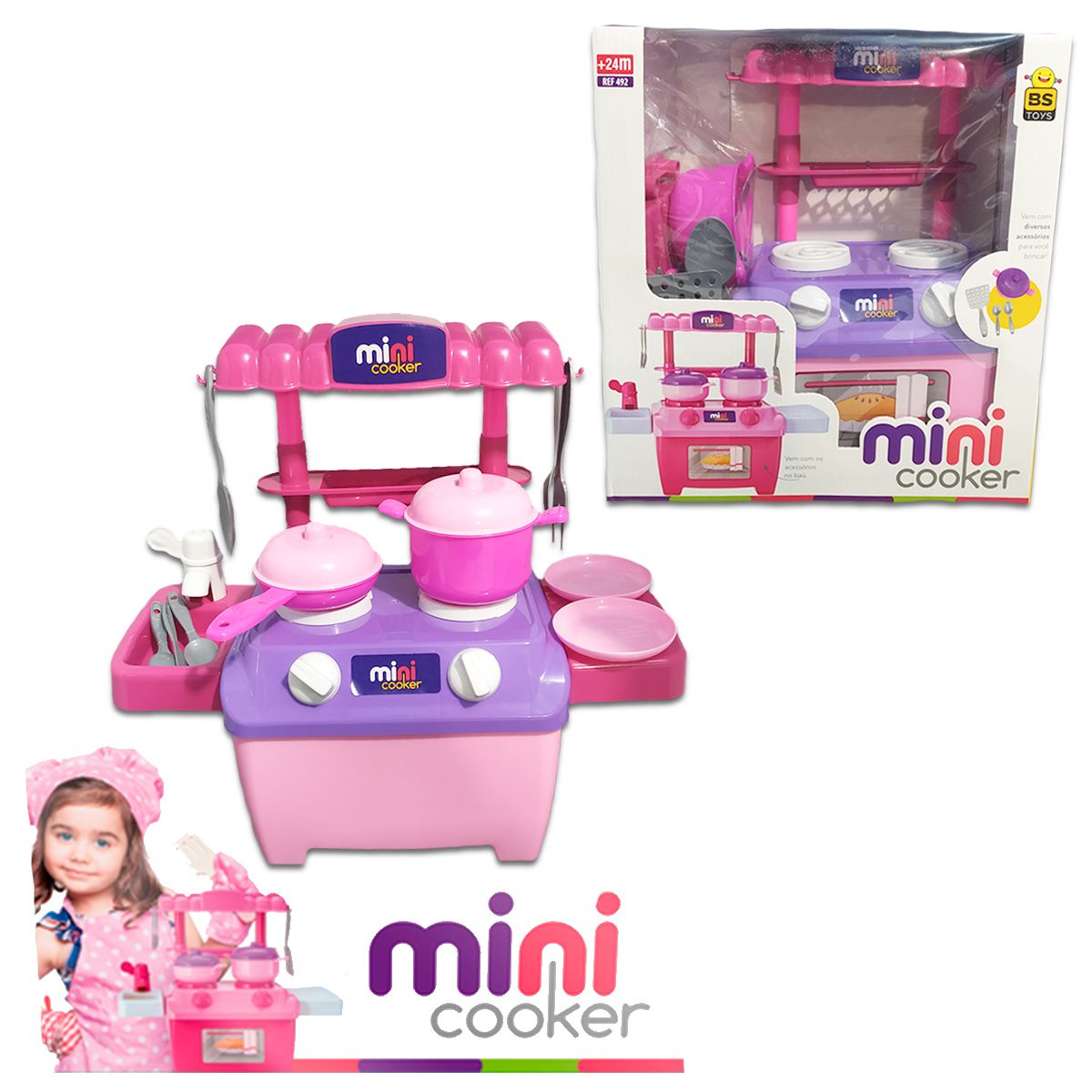 Cozinha Infantil Barbie C/ Panelinhas + Roupa Completa Jogo