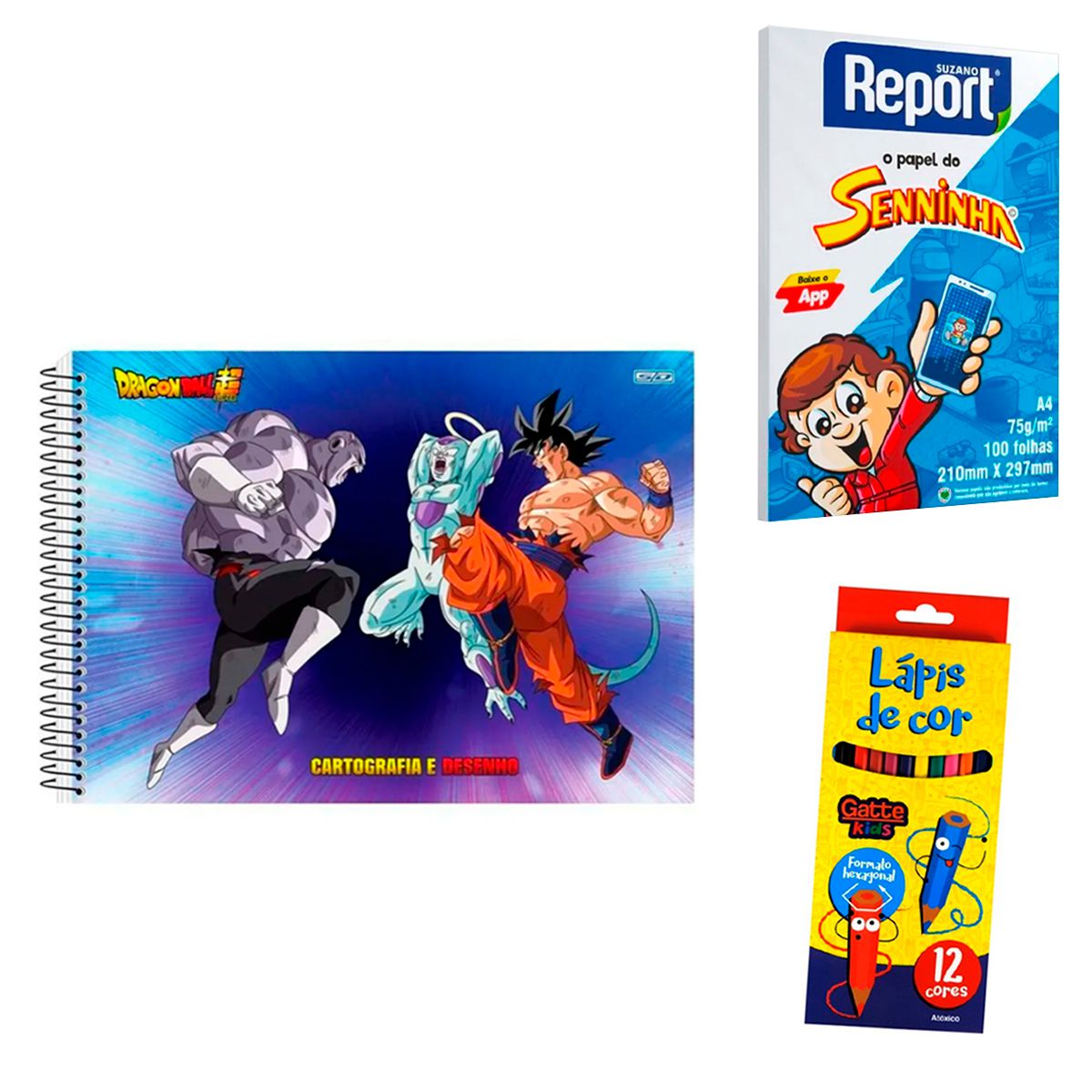 Kit Colorir Caderno desenho Dragon Ball, Lápis e Folha A4 - Shop