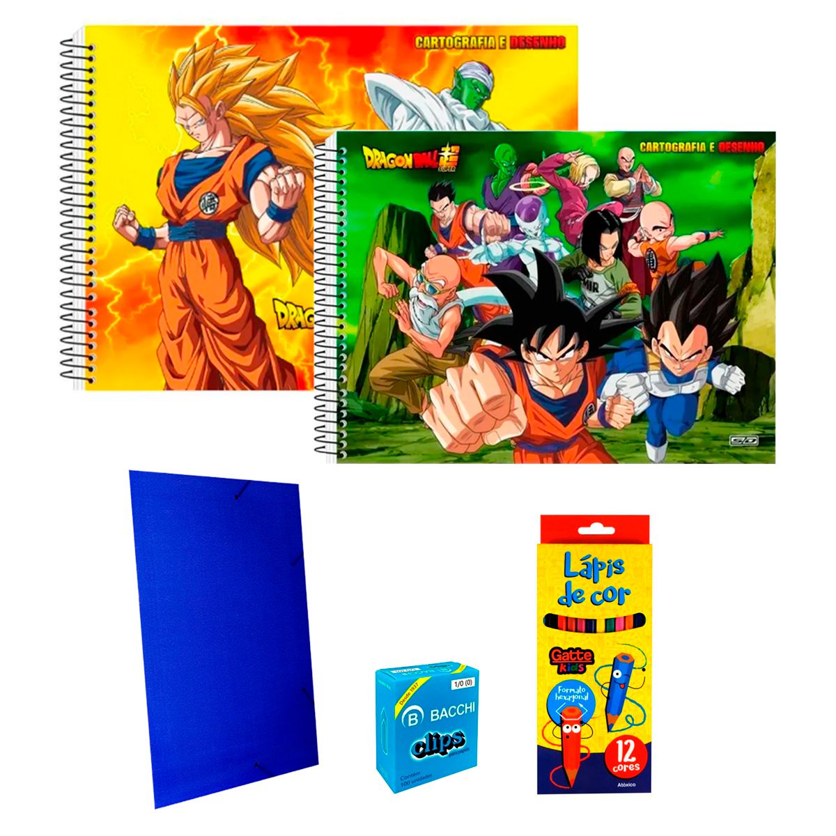 Kit Colorir Caderno desenho Dragon Ball e Lápis 12Un - Shop Macrozao