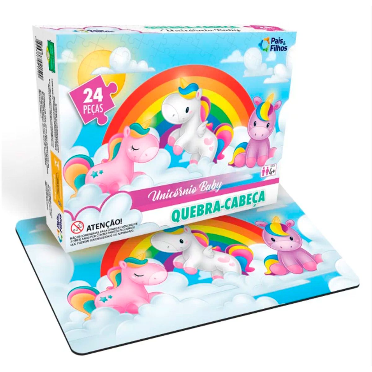 Quebra Cabeça Infantil Rainbow Unicórnio Puzzle Jogo Educativo 150