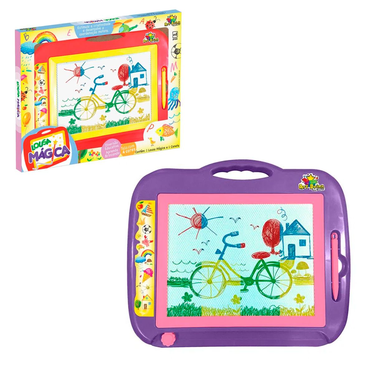 Brinquedo Lousa Mágica Lilás Para Desenhar Infantil - Shop Macrozao