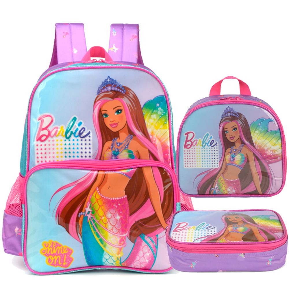 Caixa Milk Personalizada Festa Barbie Sereia Kit