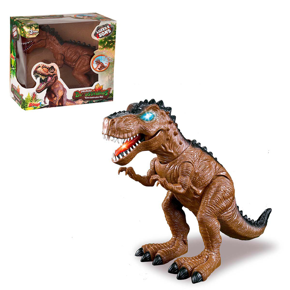 Dinossauro Rex de Brinquedo Anda Som e Luz Tiranossauro