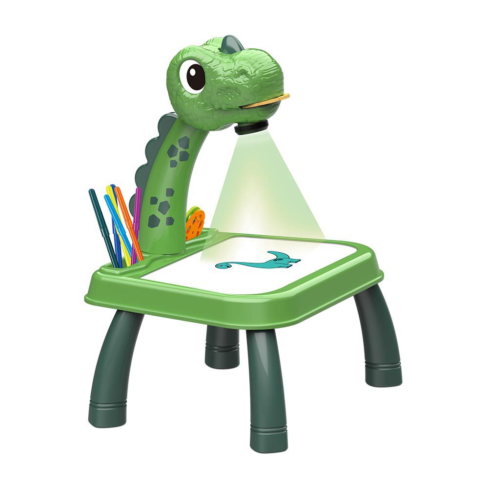 Mesinha Projetor de Desenhos Infantil Dinossauro Triceratops 34 Peças  Brinquedo Jogo Educativo Criança