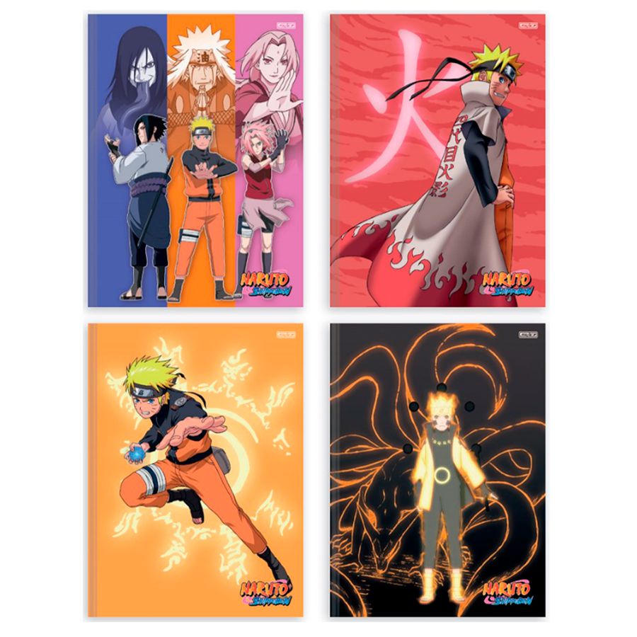 Caderno brochura pequeno capa dura 80 folhas Naruto Shippuden São