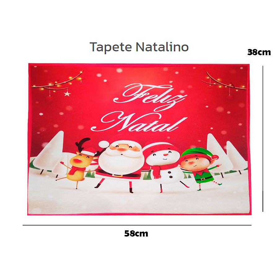 Tapete Natalino p/ Porta Decoração Natal 58x38cm MOD 9 - Shop Macrozao