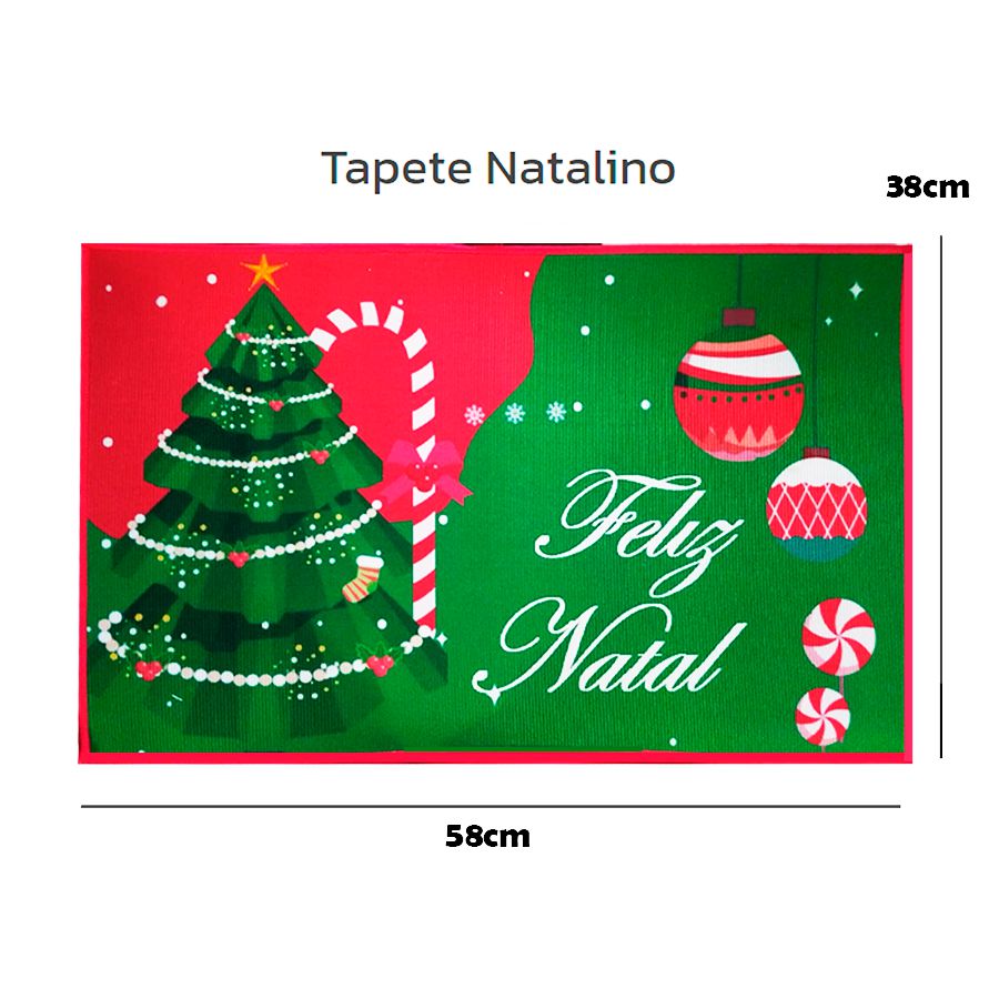Tapete Natalino p/ Porta Decoração Natal 58x38cm MOD 9 - Shop Macrozao