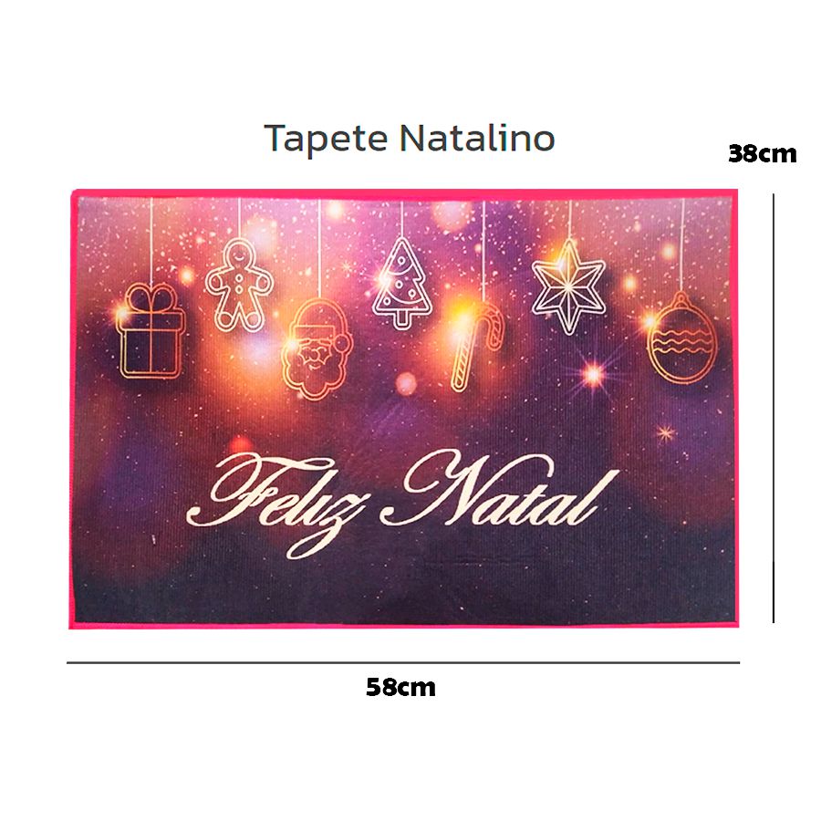 Tapete Natalino p/ Porta Decoração Natal 58x38cm MOD 9 - Shop Macrozao