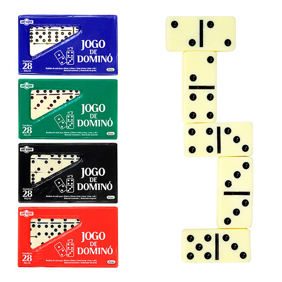 Jogo de Domino No Estojo Osso Branco 28 Peças - Pequeno - Shop Macrozao