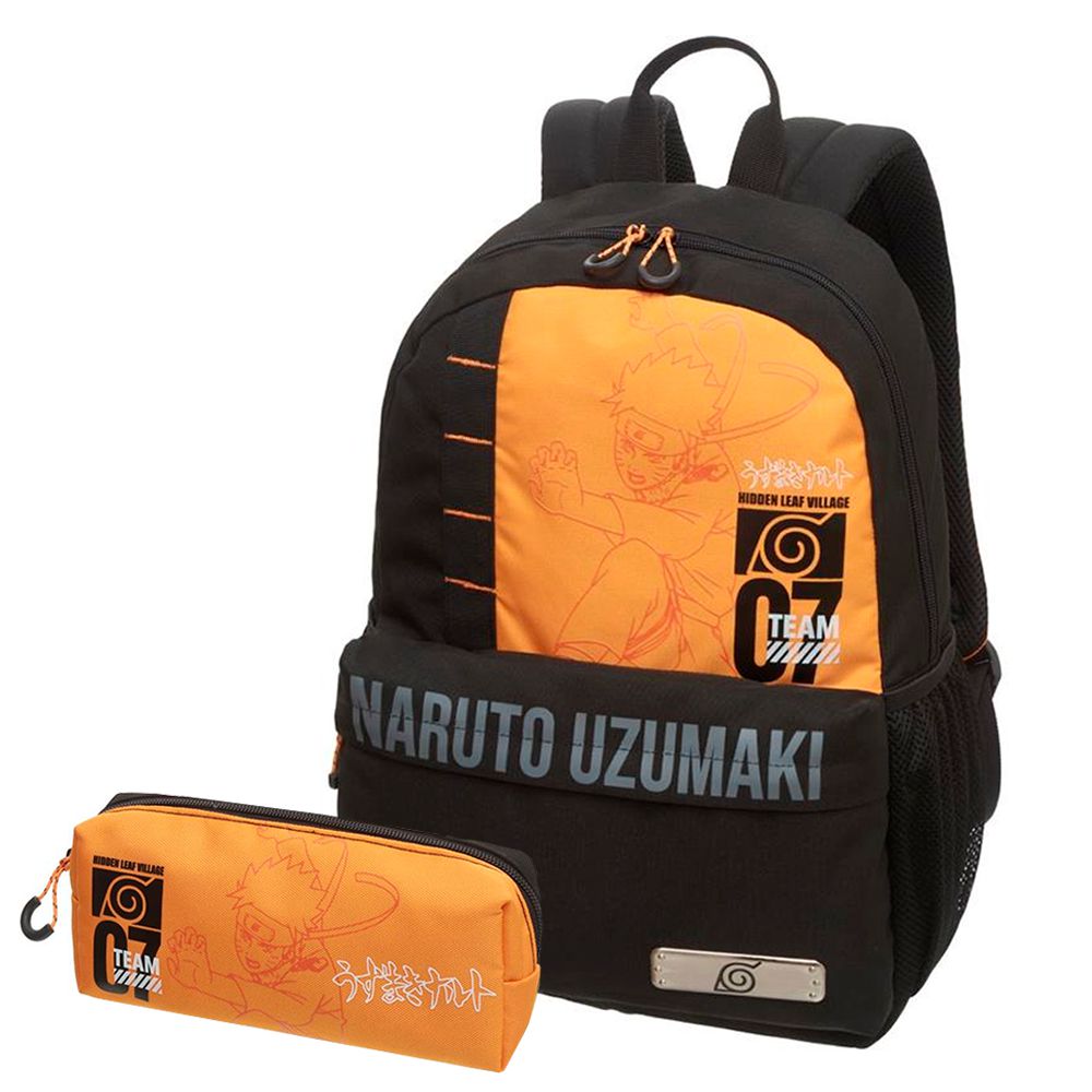 Kit mochila e estojo grande padrão escolar Naruto uzumaki versão