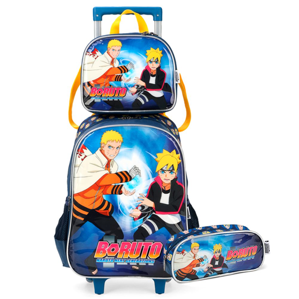 Mochila Rodinhas Naruto Next Generations + Lancheira Boruto Cor