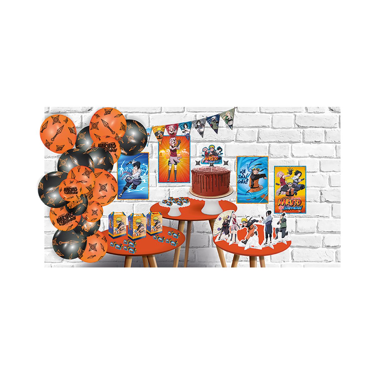 Balão Naruto Anime Infantil, material completo para a festa