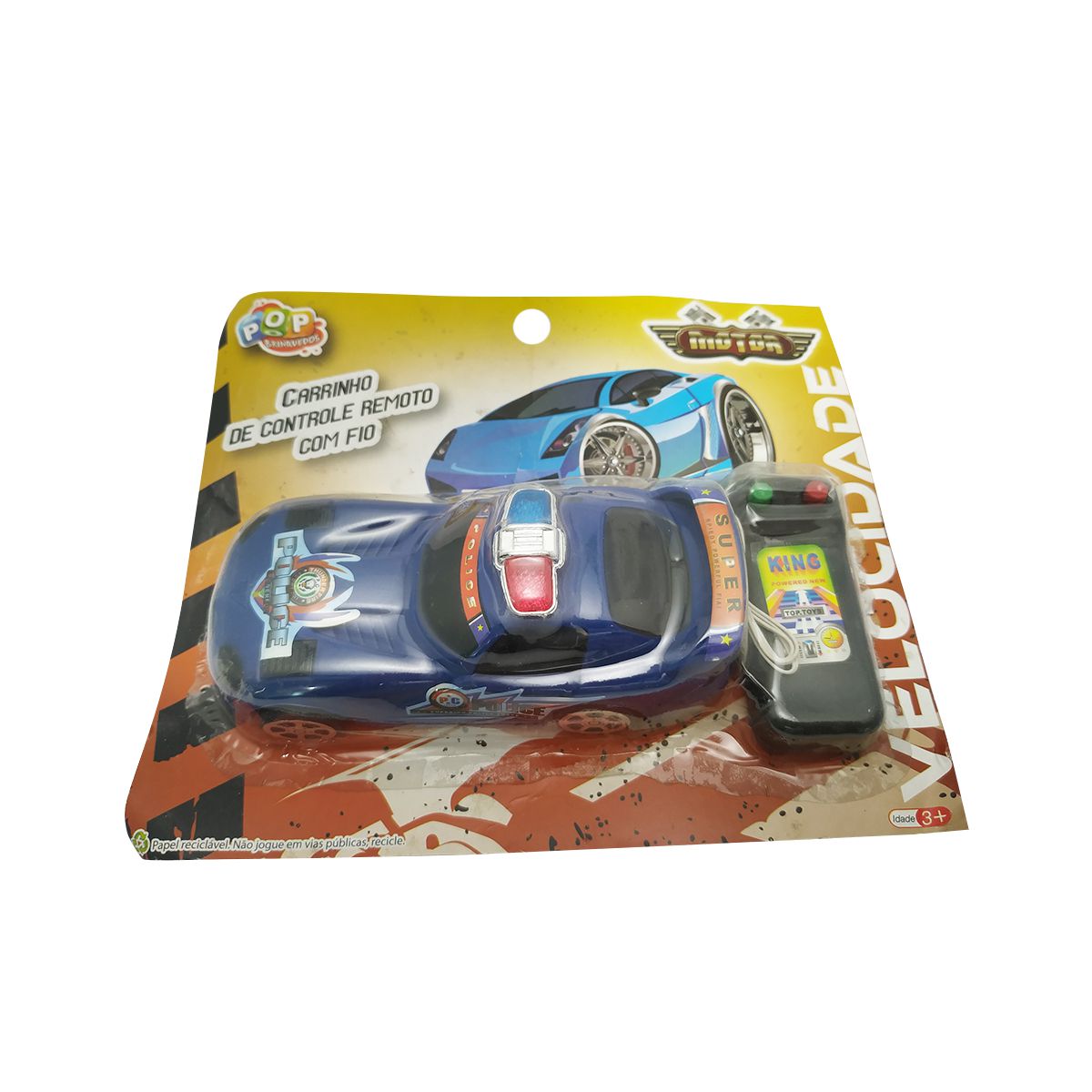 Carrinho Controle Remoto Grande Super Carro Policia Sport