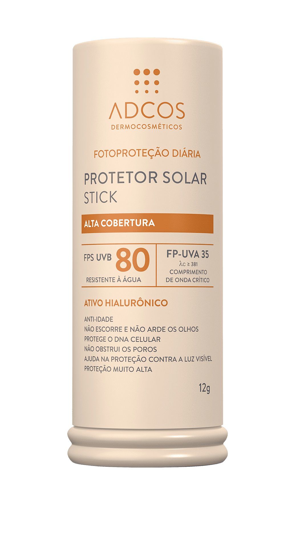 Adcos Protetor Solar Tonalizante Stick FPS80 17g - Cor Beige - Body e Beauty
