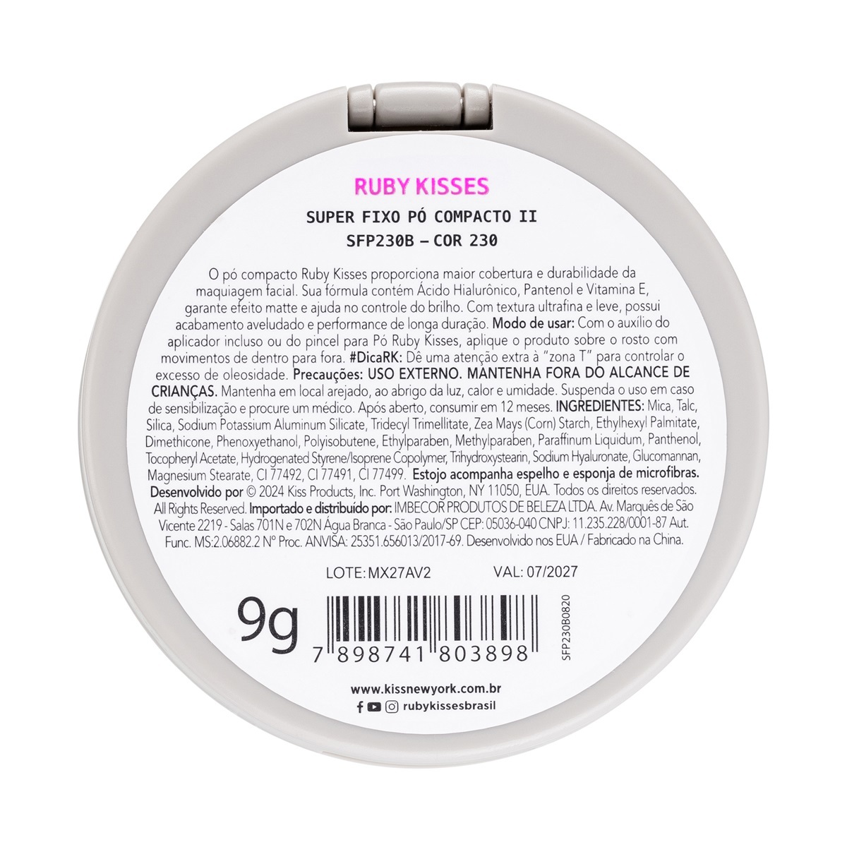 Ruby Kisses Pó Compacto Super Fixo - Cor 230 - Body e Beauty