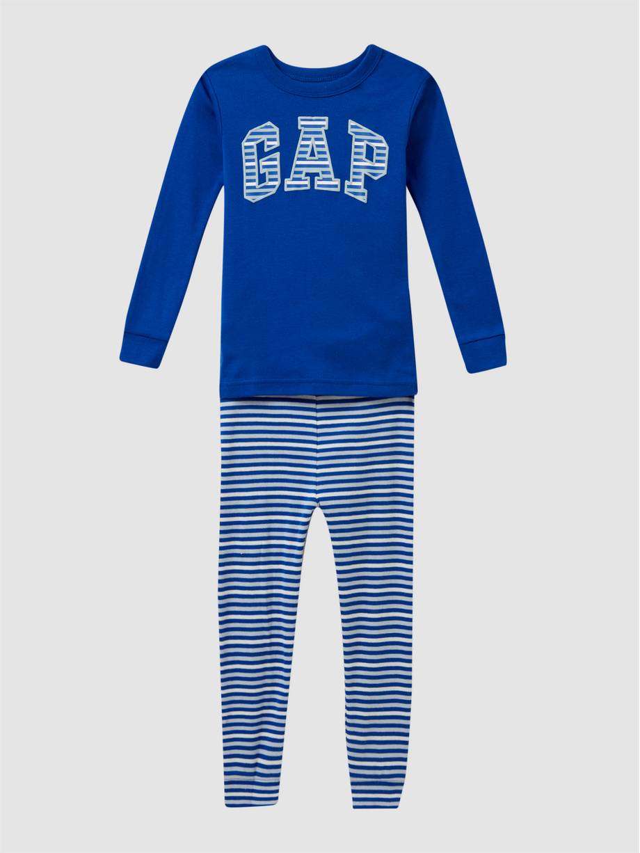 Pijama Infantil Manga Longa Listrado, Azul Royal e Branco, GAP - MAGAM