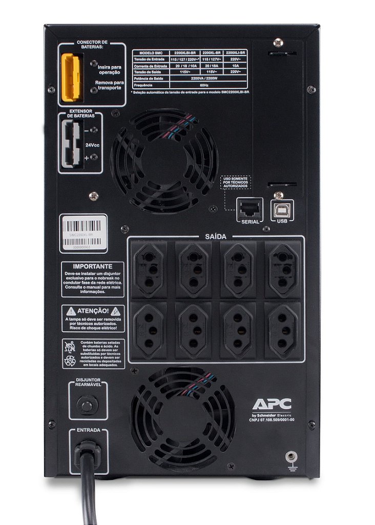 APC SMART-UPS BR 2200 VA, 220 V, BRASIL - SMC2200XLI-BR - Nobreaks APC ...