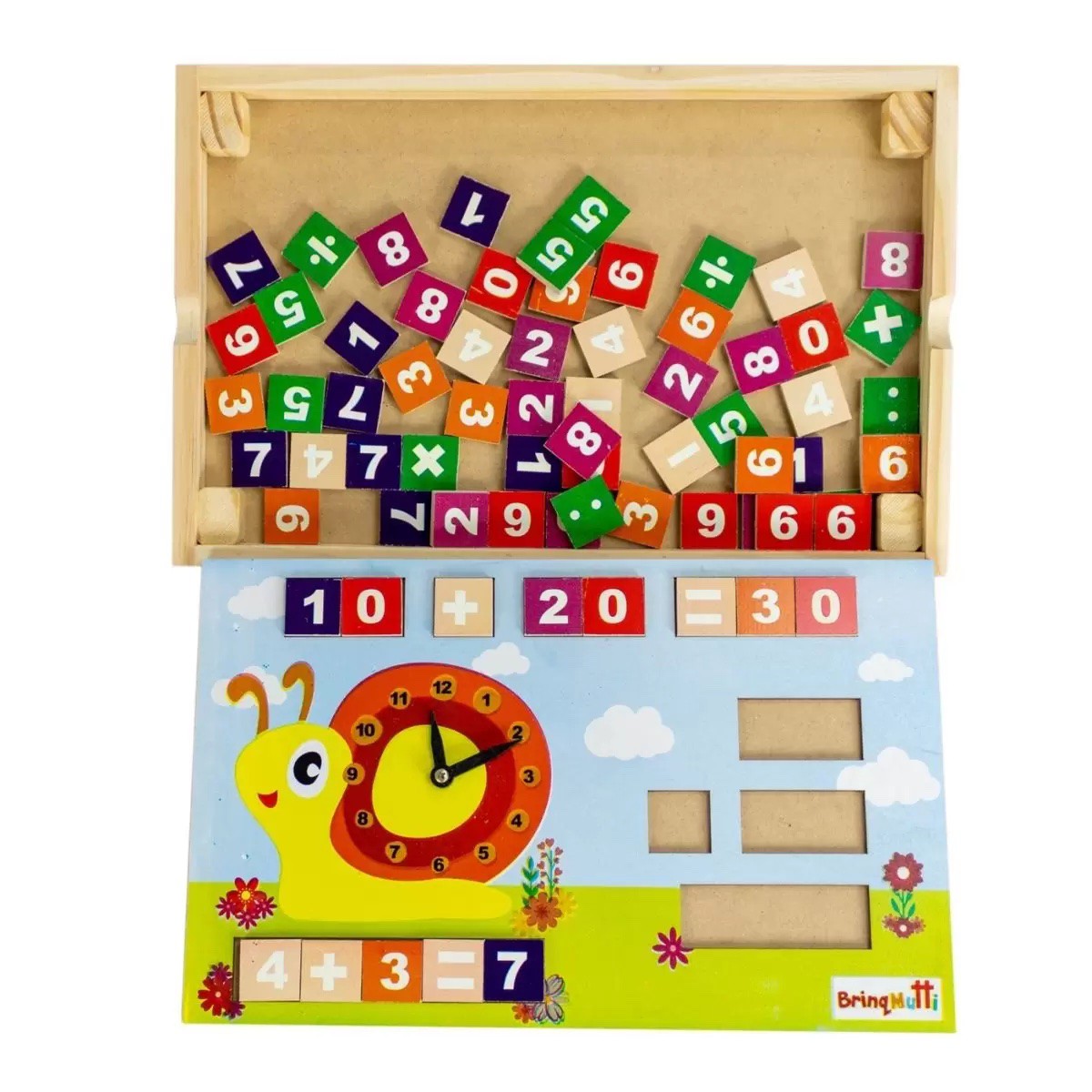 FOYTOKI 1 Conjunto 1 Tabuleiro Baishu Brinquedos De Trem Quadro De Jogo De  Matemática Do Aluno Primário Brinquedos De Contagem Matemática Placa  Numérica De Madeira Blocos Pré Escola