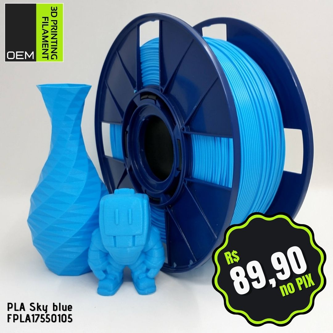 Filamento PLA OEM 3DPF Azul (Sky blue) - Cubo3D :: Insumos, equipamentos e impressão  3D