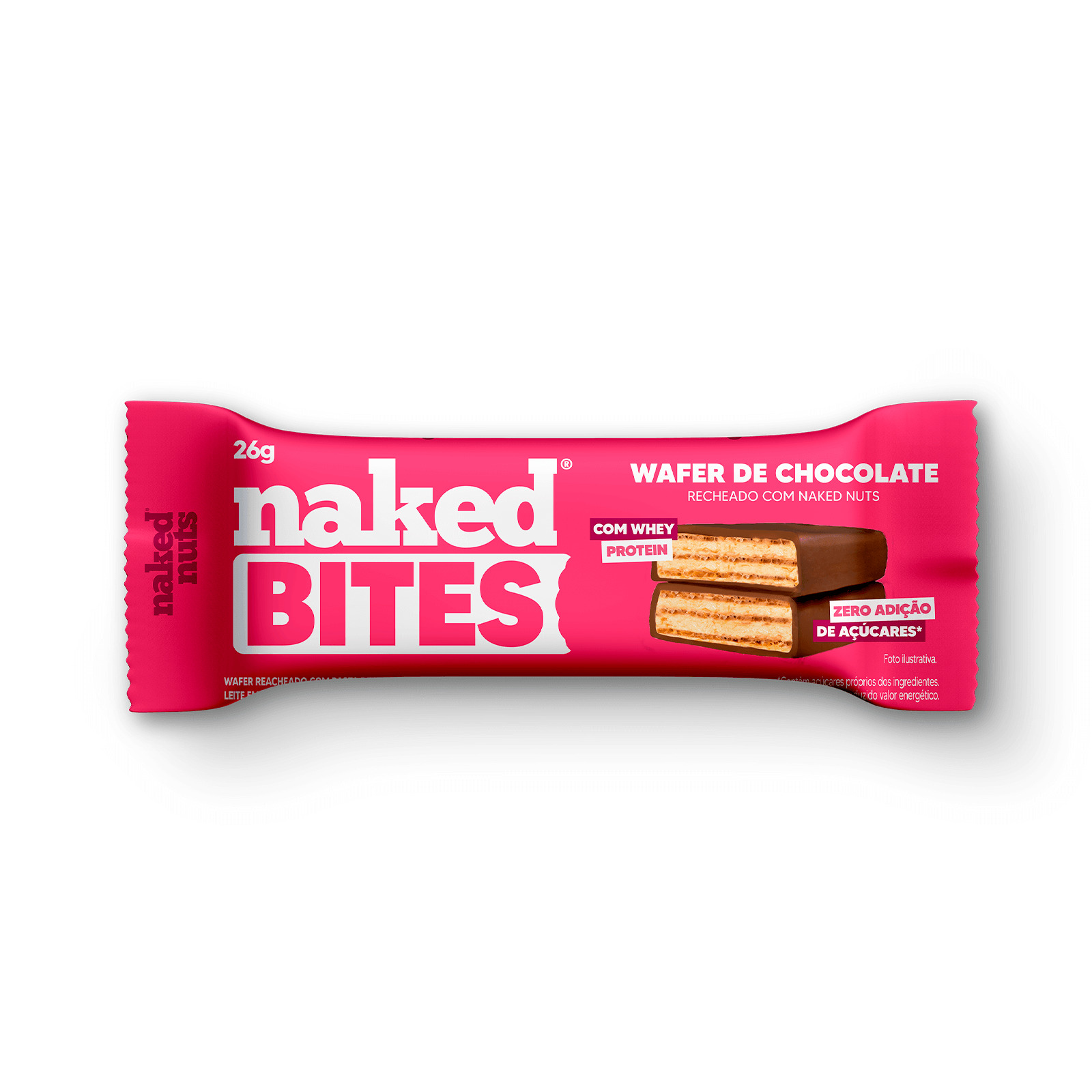 Naked Bites Barra Proteína Wafer Chocolate ao Leite Cx un Take It Vita Shop