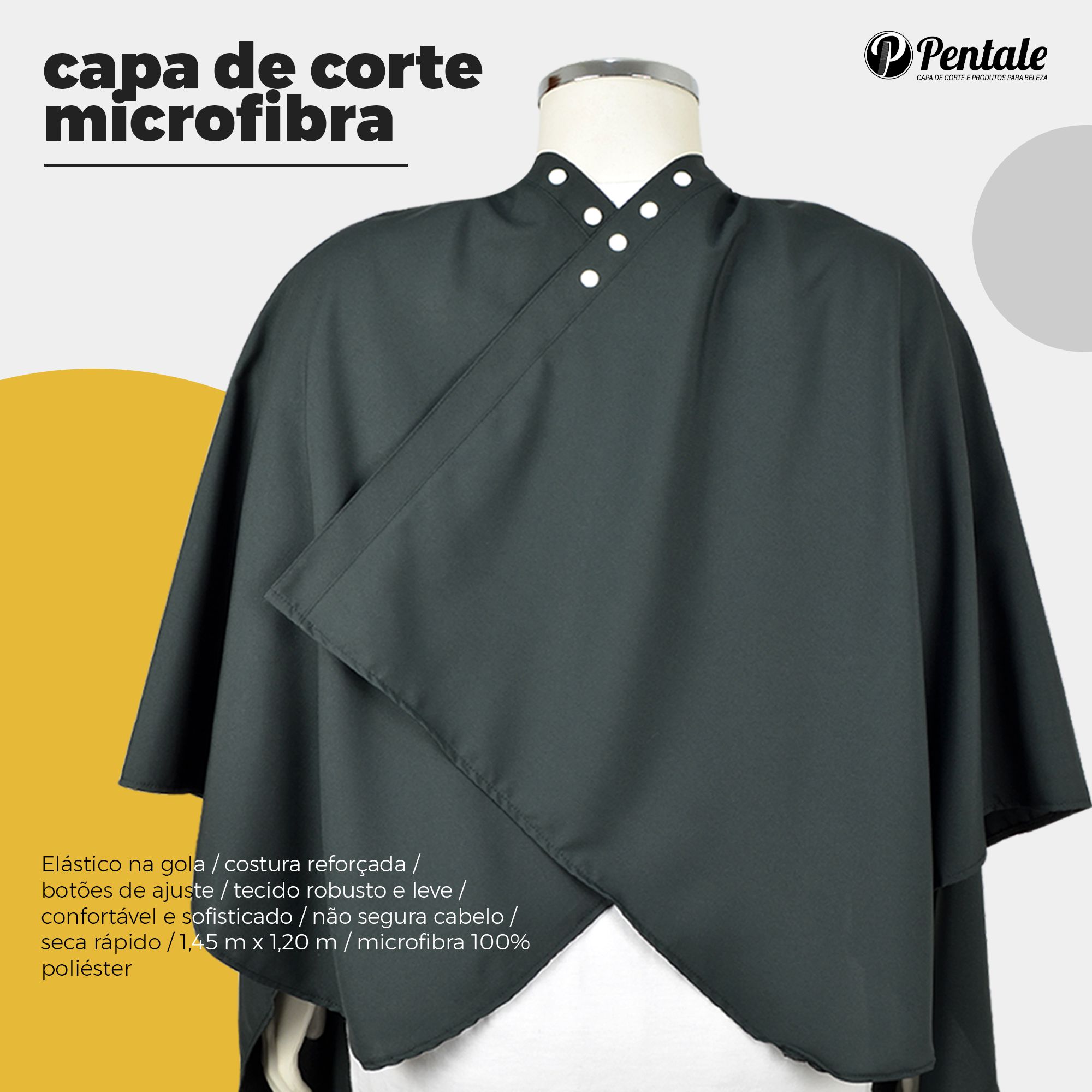 Pentale Capa de Corte de Cabelo Premium em Microfibra - Capa de corte e ...