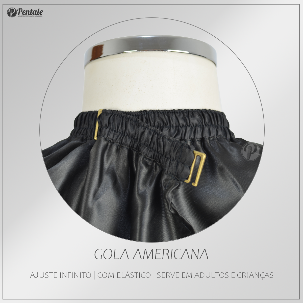 Pentale Capa de Corte de Cabelo em Cetim Gola Americana Ajuste Infinito - Capa ...