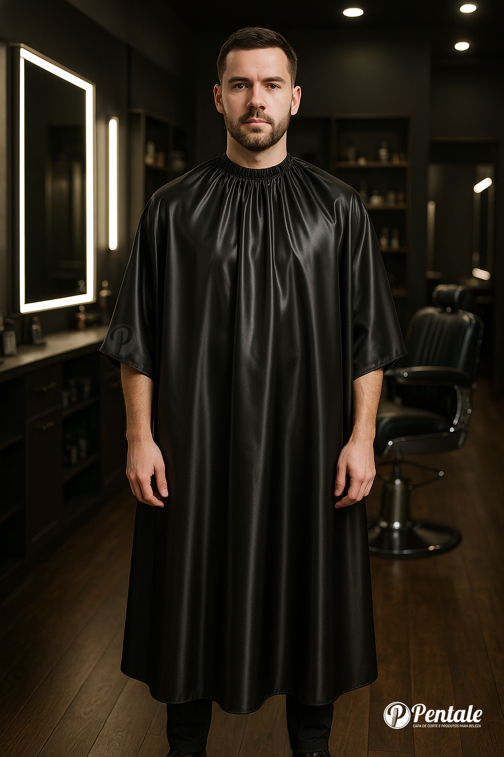 Pentale Capa De Corte de Cabelo Barbeiro, Cabeleireiro Profissional em Cetim ...