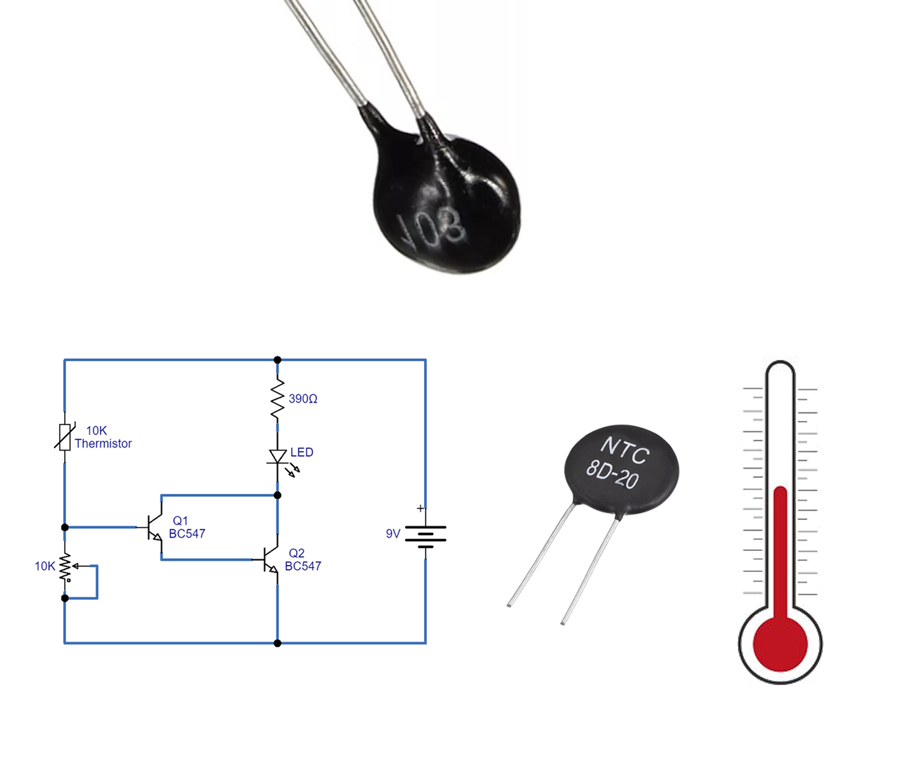 Sensor Temperatura Termistor Ntc Mf52 5mm 10k - Robótica Educacional ...