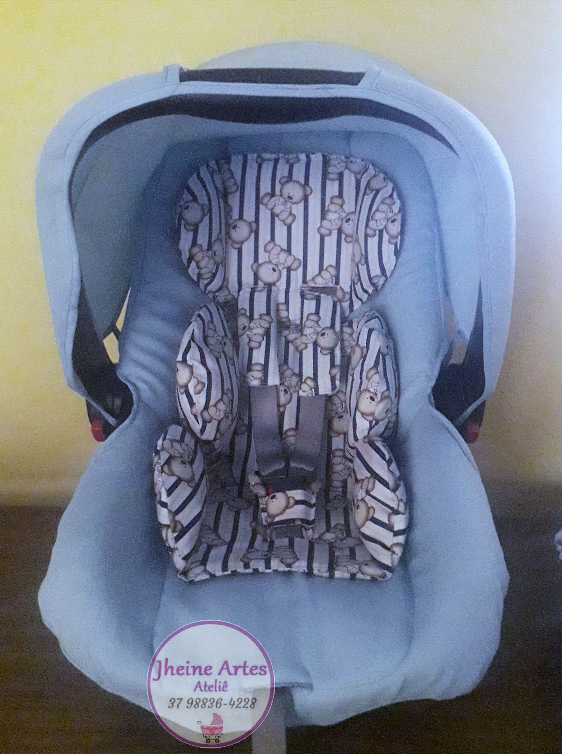 Kit capa para bebê conforto com almofadas redutoras - Jheine Artes Ateliê  sua lista de enxoval, quarto do bebê com segurança e amor