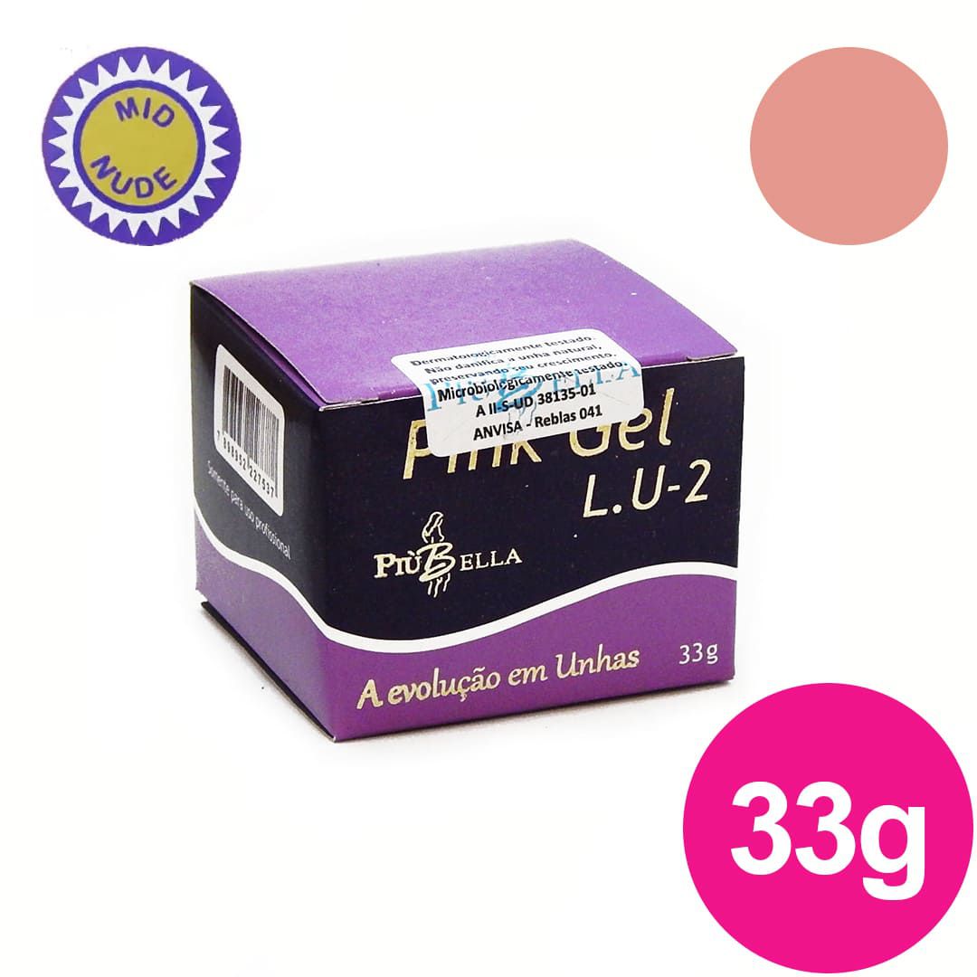 gel piu bella lu 2 mid nude cat cosméticos tudo para unhas