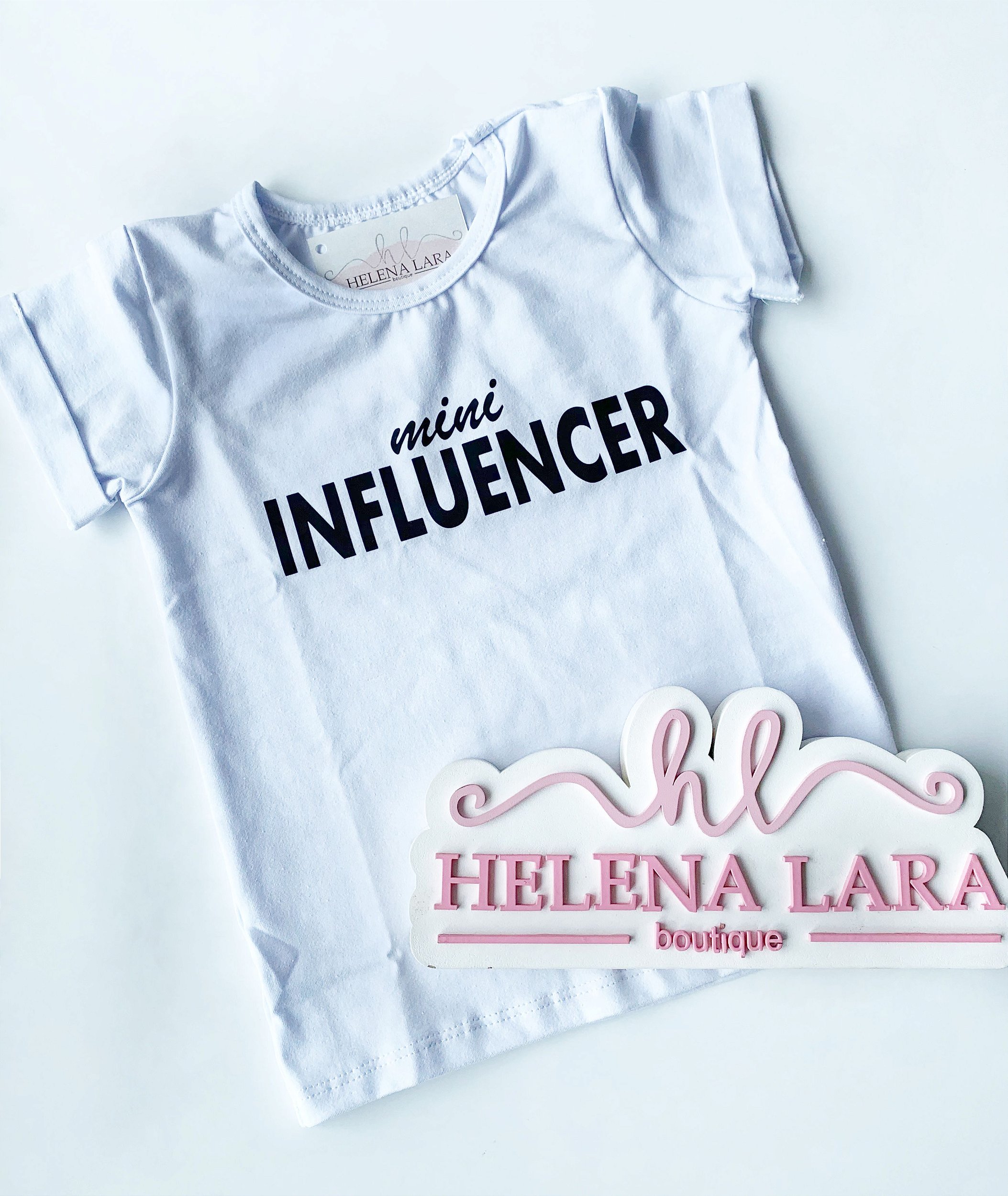 T-shirt Mini influencer Branca - Helena Lara