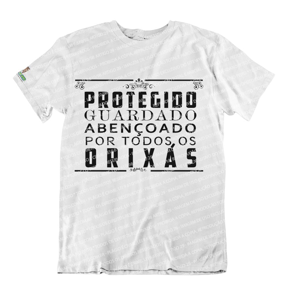 Camiseta Protegido E Guardado Umbanda No Peito 8248