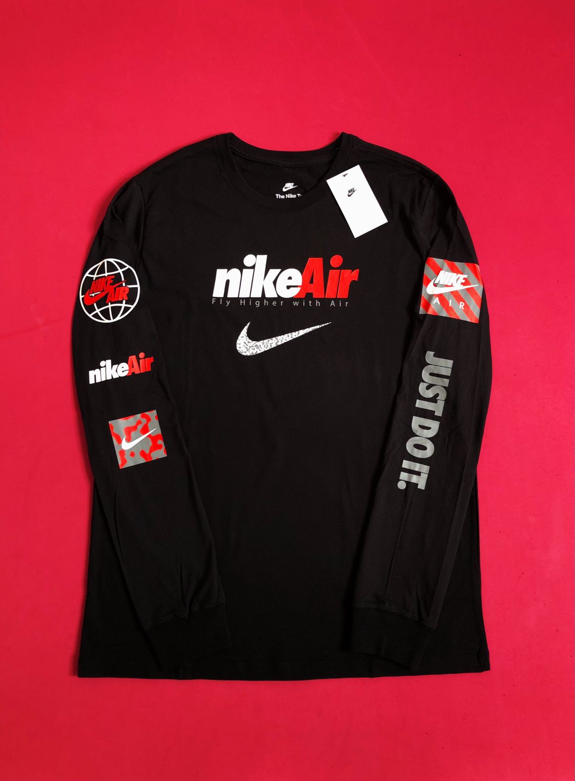 Camiseta Nike Air Manga Longa Preta Masculina - GNB Store