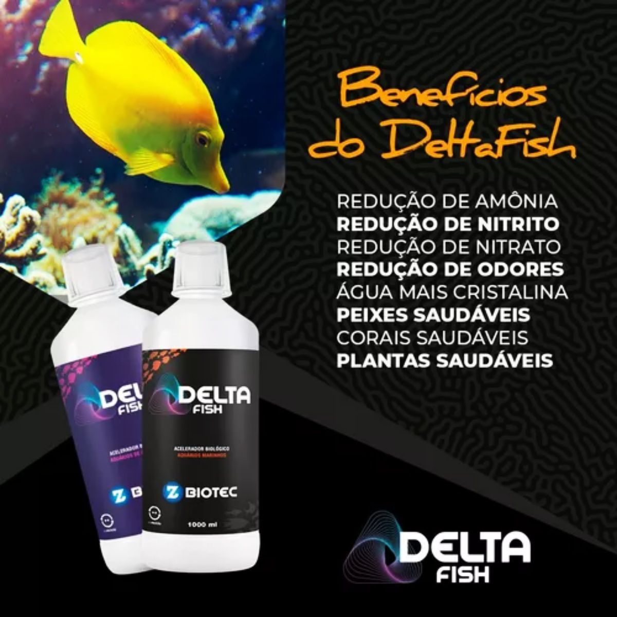 Acelerador Biológico Delta Fish 500 ml Aquários Marinhos - Barbusfish