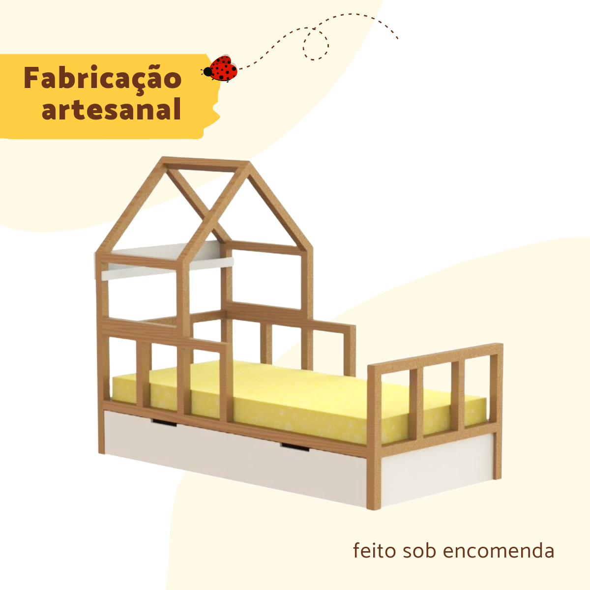 Cama Casinha Montessoriana Juliana com Madeira Naturam em Oferta