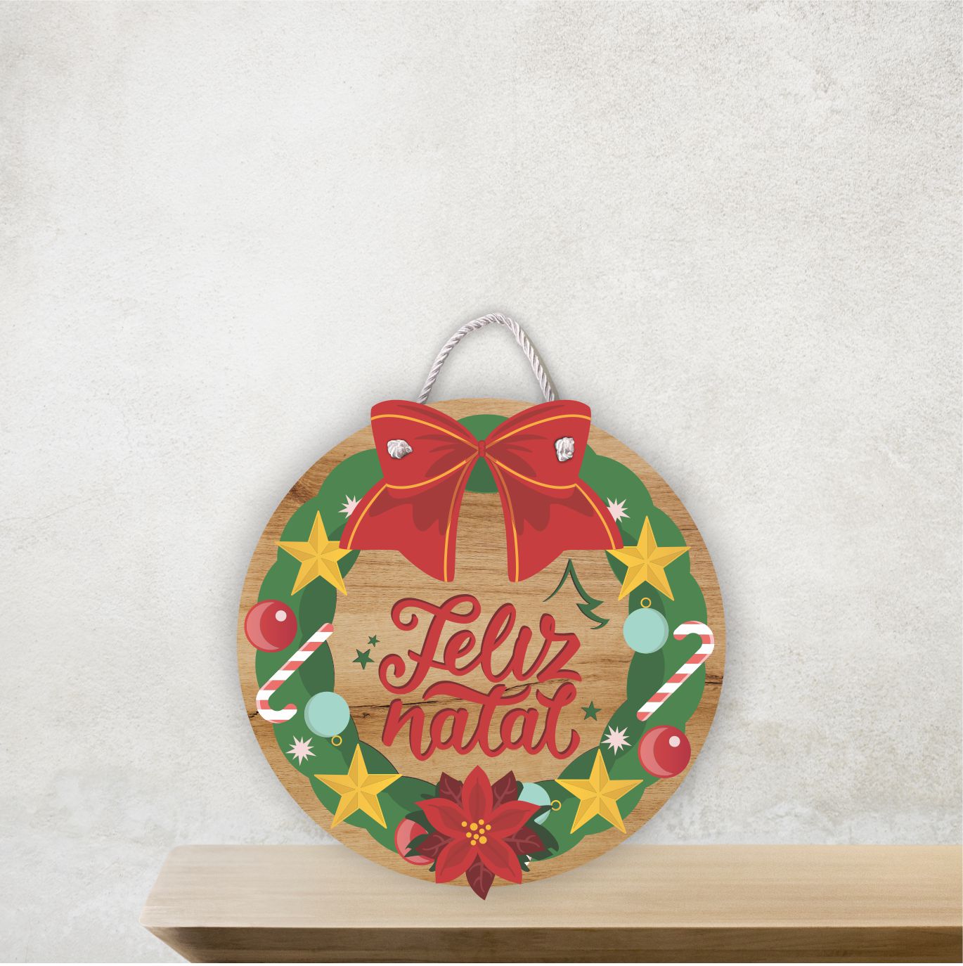Placa Decorativa - Natal - Ho Ho Ho, Feliz Natal Placa Decorativa
