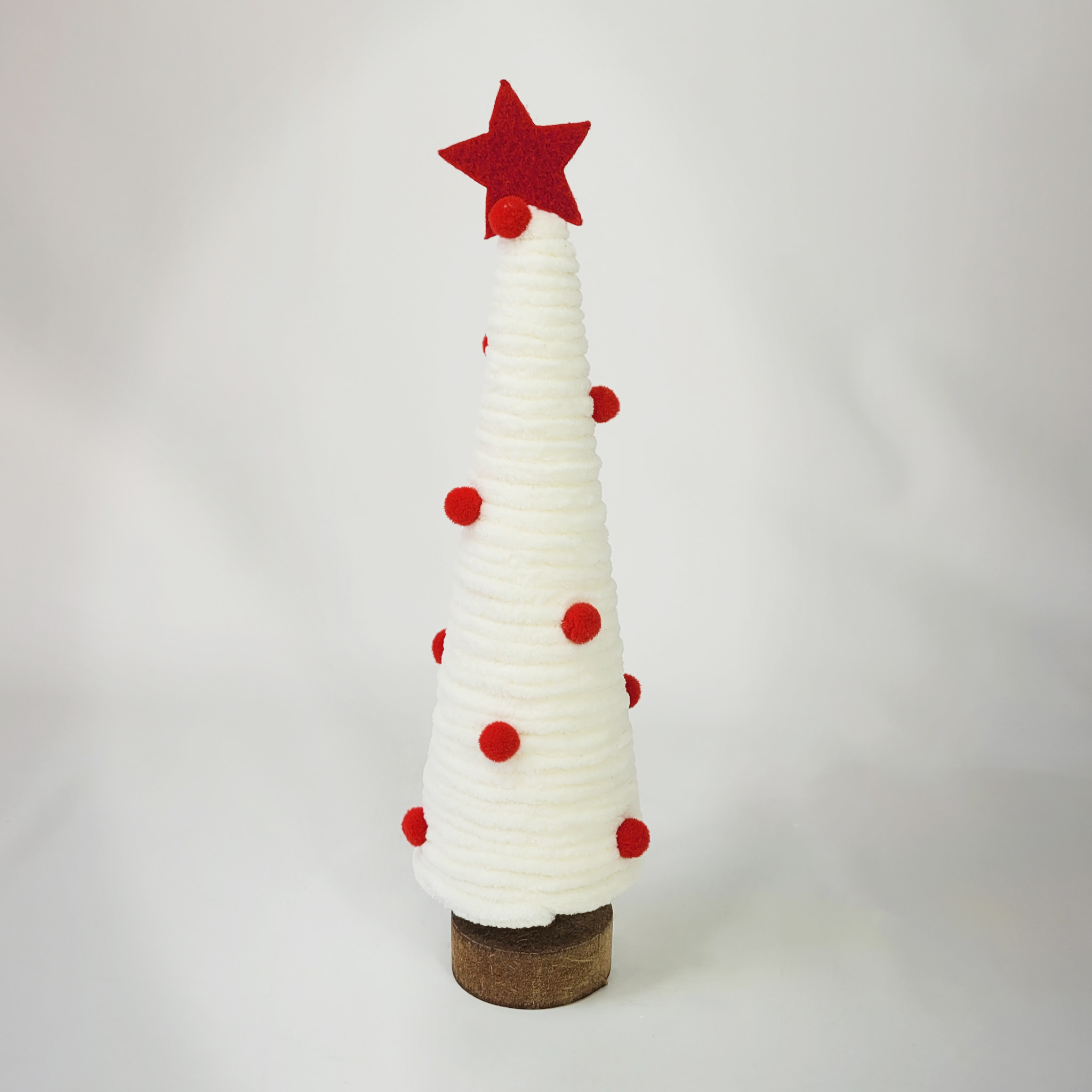 Árvore de Natal/Branca C/Bolinhas - 25,6cm - Christa DeCoração