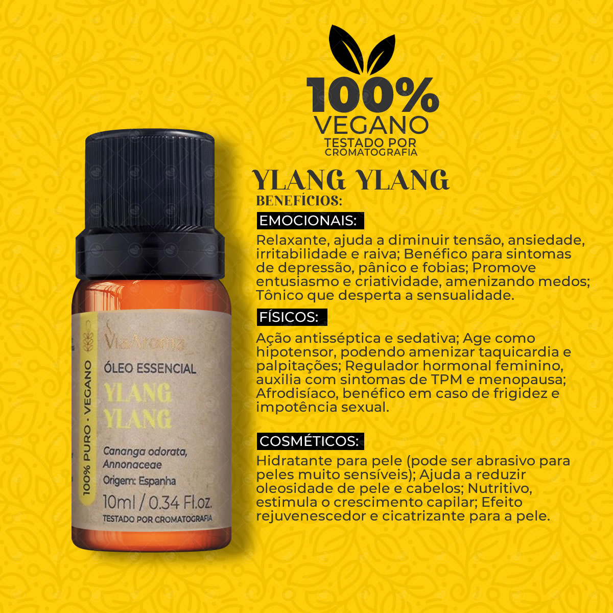 Óleo Essencial Ylang Ylang Via Aroma 10ml ATR Essências