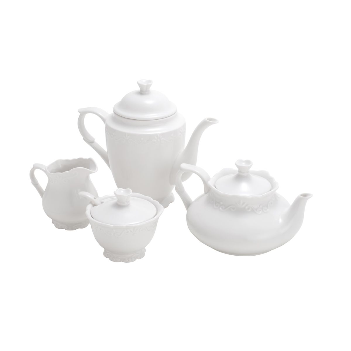 Conjunto Bule P/ Chá E Café Fancy De Porcelana Wolff 3 Pçs