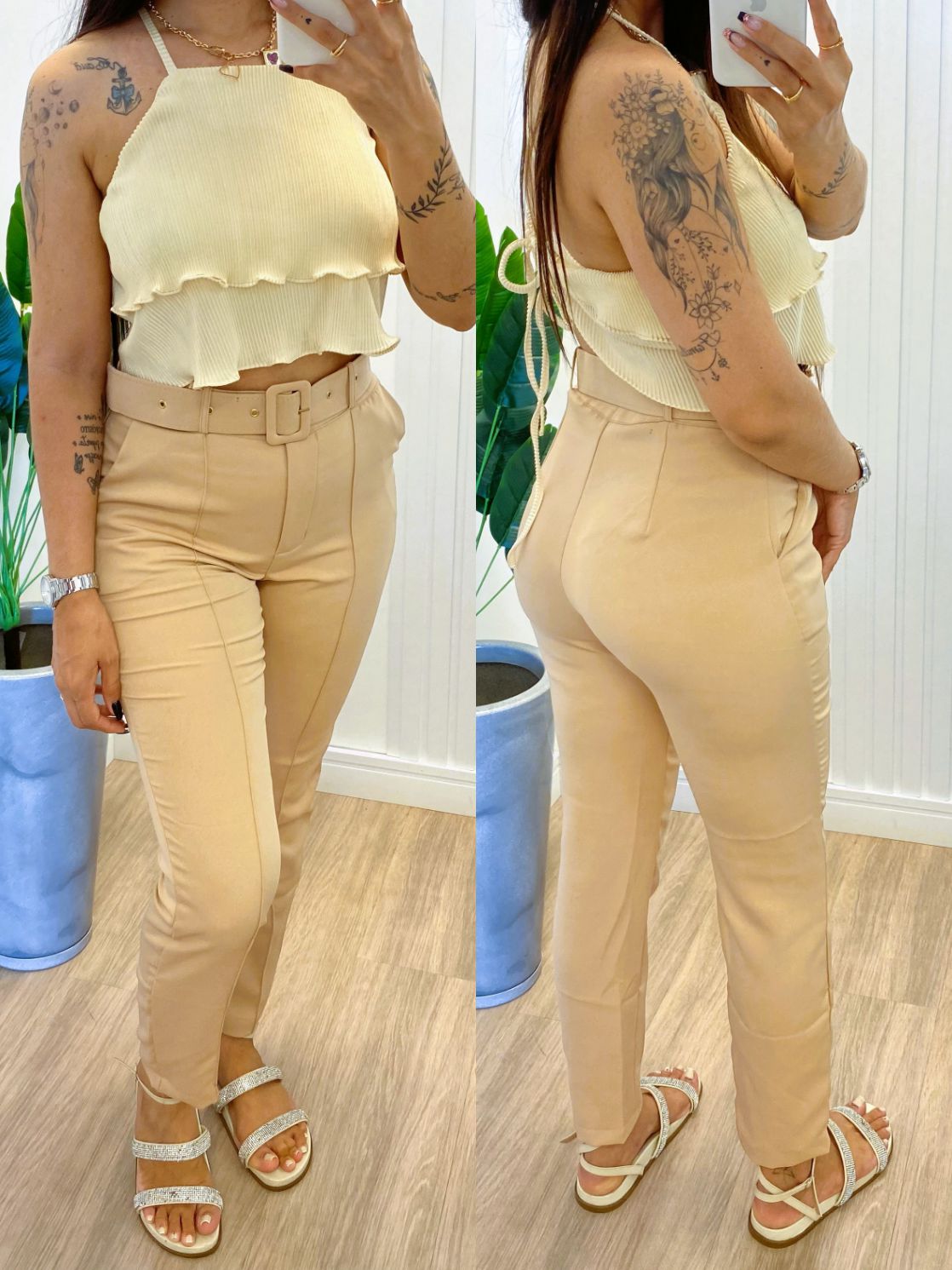 Calça Inspiração Zara Nude