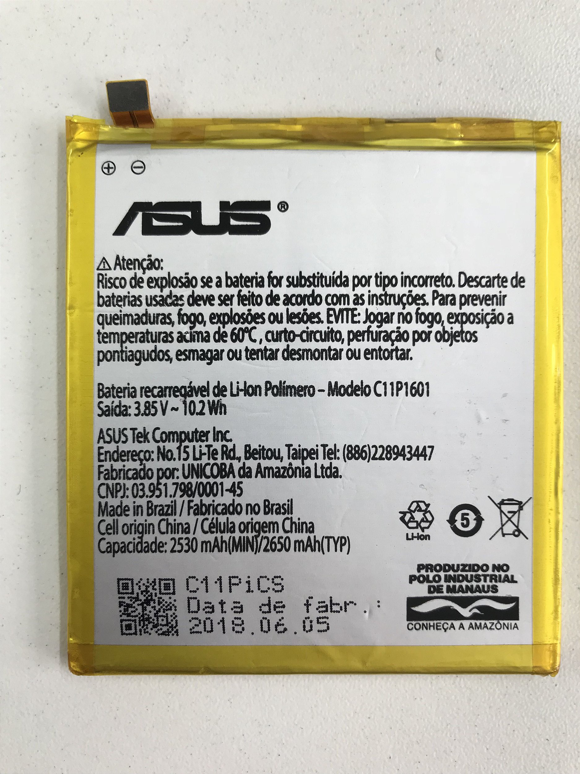 Bateria Asus Zenfone 3 Ze520Kl / Zenfone Live Zb501Kl ( C11P1601 ) - Smarts  Parts